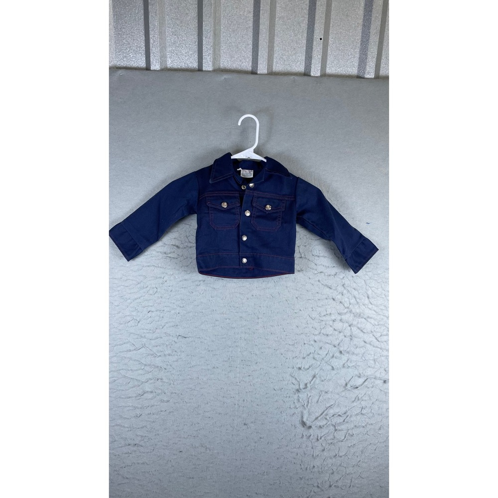 Billy the Kid Trucker Jacket Men Sz 4 Navy Blue Excellent Vintage Western Denim